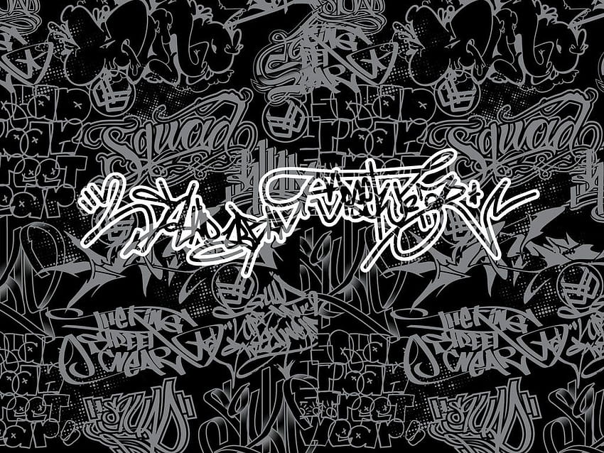 Black and White Graffiti HD wallpaper