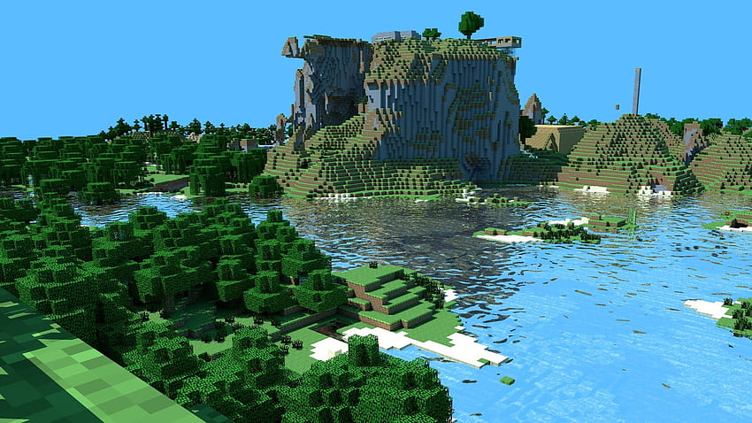 : Minecraft, dżungla, posiadłość, teren, punkt orientacyjny, zrzut ekranu, ekosystem, biom 1920x1080, minecraft forest Tapeta HD