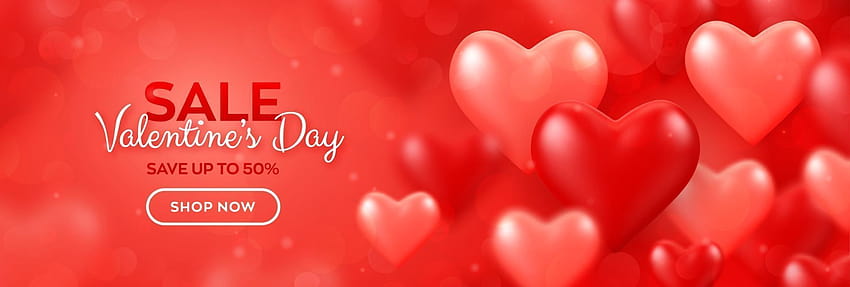 Happy Valentine's Day. Valentines day sale banner with red and pink balloons 3d hearts background. , flyer, invitation, poster, brochure, greeting card. 1995085 Vector Art at Vecteezy, happy valentines day cards HD wallpaper