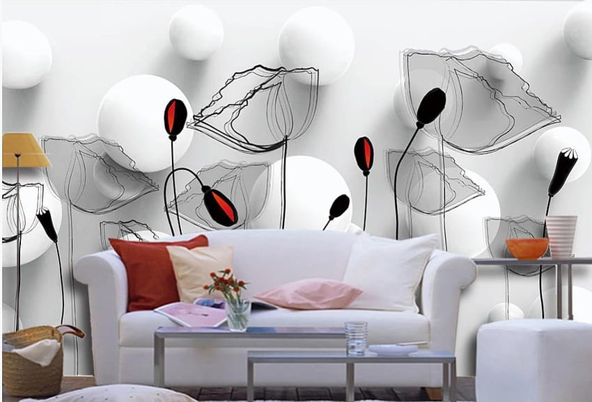Modern For Living Room Hand Painted Simple Flowers 3d Three Dimensional Fashion Backgrounds Wall From 2017, $27.14 HD wallpaper