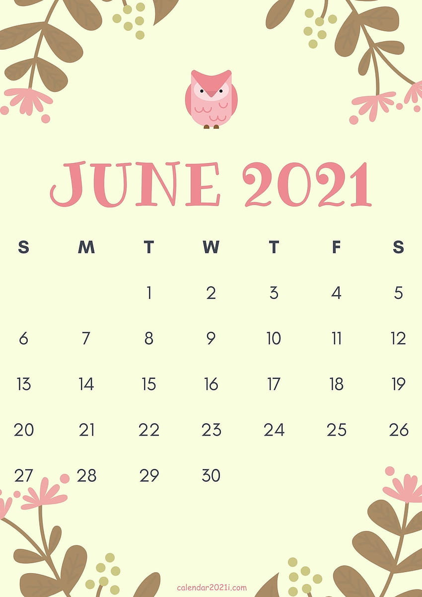 Cute June 2021 Calendar design theme layout in 2020, cute year 2021 calendar HD phone wallpaper