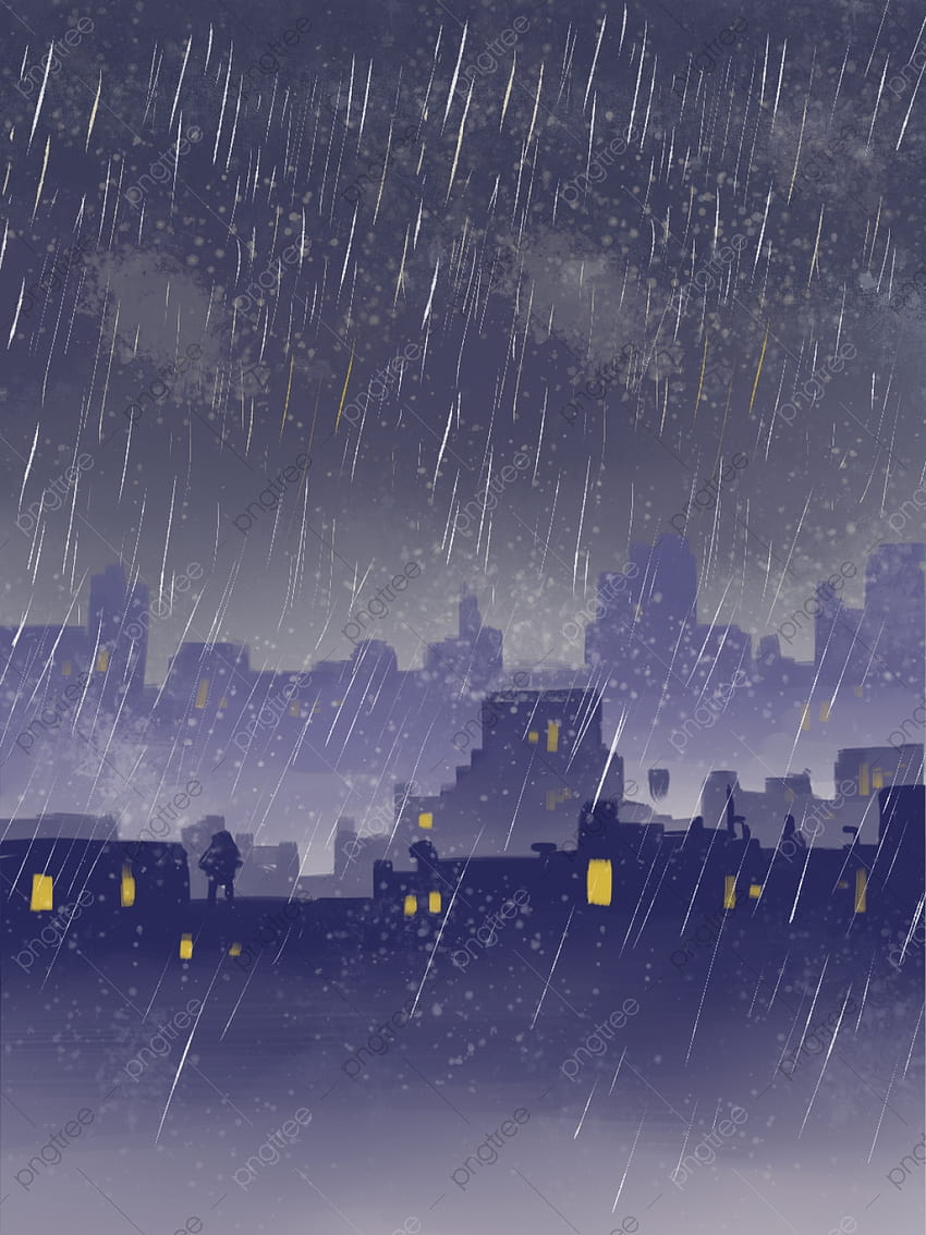 Stadtregennachtlandschaft Blaugrauer Hintergrund, Nachtansicht, Stadt, graue Hintergründe für, Regenstadtansicht HD-Handy-Hintergrundbild