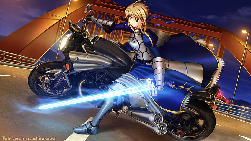  Personaje de anime montando motocicleta, motocicleta de anime, Fondo de pantalla HD