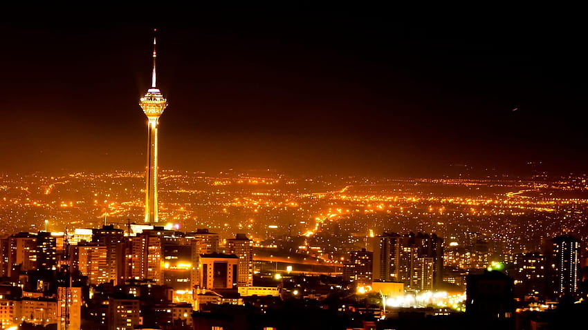 Torre Milad en Teherán, Teherán de noche, torre fondo de pantalla
