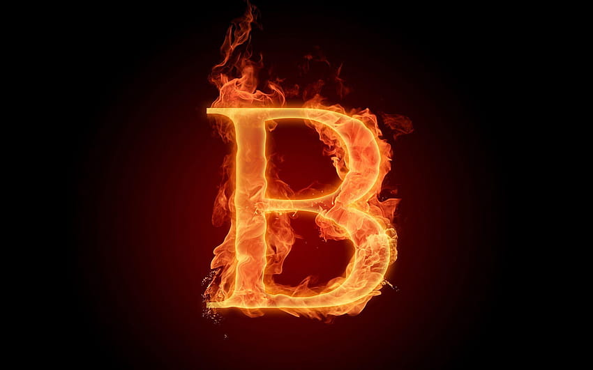 I'm a fire sign. This is my last initial in flames., alphabet b computer HD wallpaper