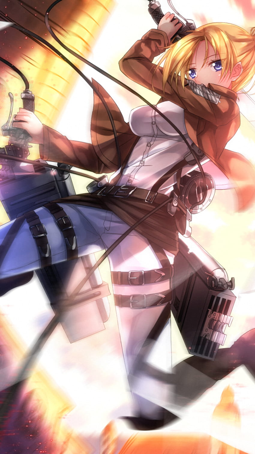 Anime Attack On Titan Mikasa Ackerman Annie Leonhart Mobile, annie leonhart android HD phone wallpaper