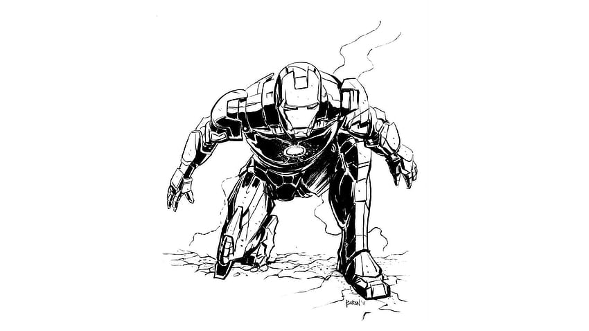 S de dibujos animados cómicos de Iron Man, iron man en blanco y negro fondo  de pantalla | Pxfuel