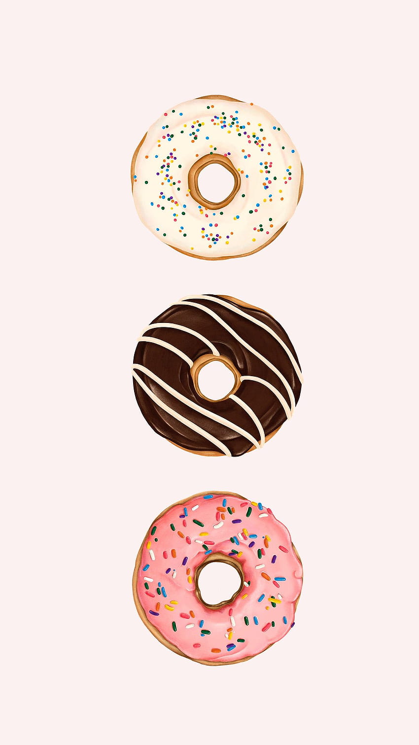 Donuts patterned mobile backgrounds template, aesthetics donuts HD phone wallpaper