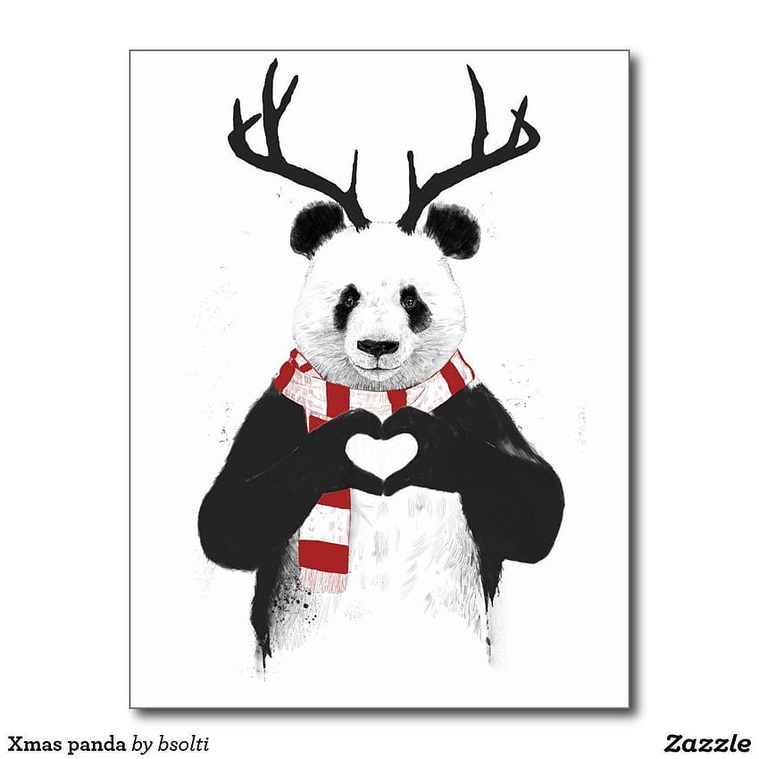 Xmas panda holiday postcard, christmas panda HD phone wallpaper