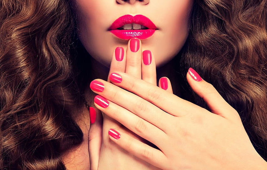rouge, femme, lèvres, ongles, section девушки, femmes à lèvres rouges Fond d'écran HD