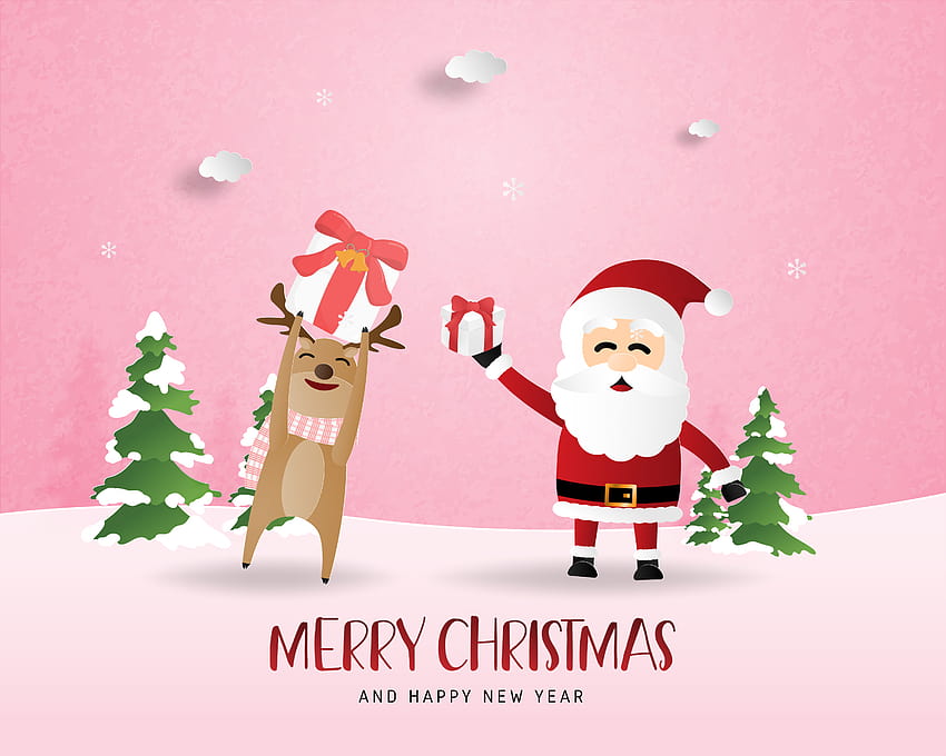 종이 컷 스타일의 메리 크리스마스 및 새해 복 많이 받으세요. 벡터 일러스트 레이 션 행복 한 순록과 산타 크리스마스 축 하 배경. 배너, 전단지, 포스터, 템플릿. 639520 Vecteezy의 벡터 아트, 크리스마스 포스터 HD 월페이퍼