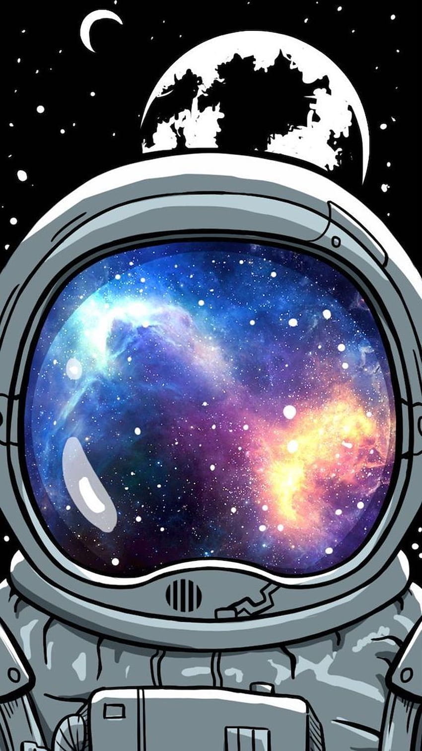 Cartoon Of An Astronauts Visor, cartoon astronaut HD phone wallpaper