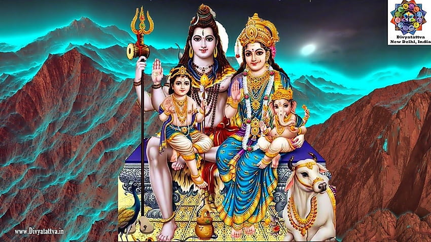 Shiva Parvati, shiv parivar HD-Hintergrundbild