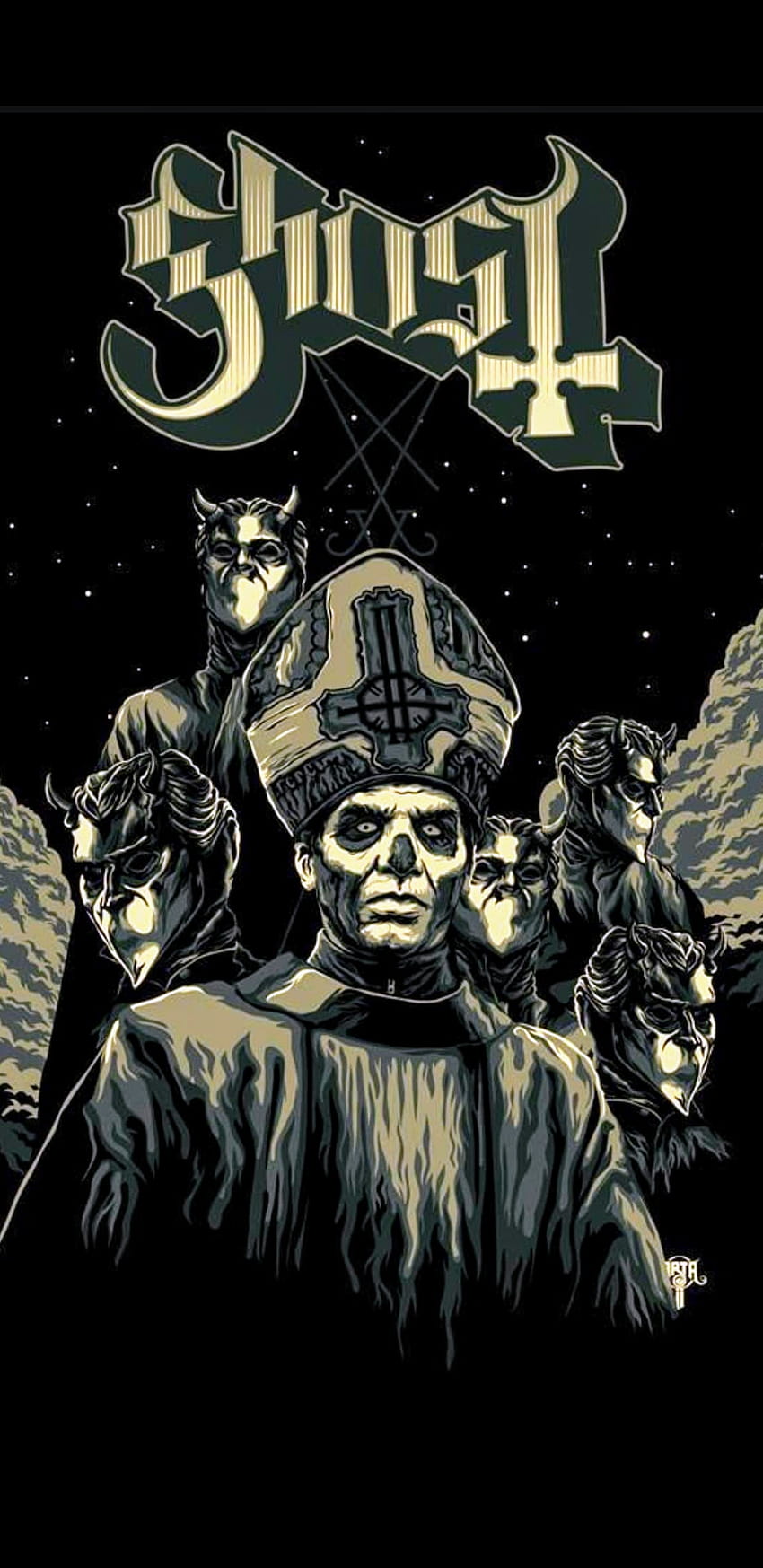 Here's some amazing art of Papa Emeritus III and his nameless ghouls: Ghostbc HD phone wallpaper