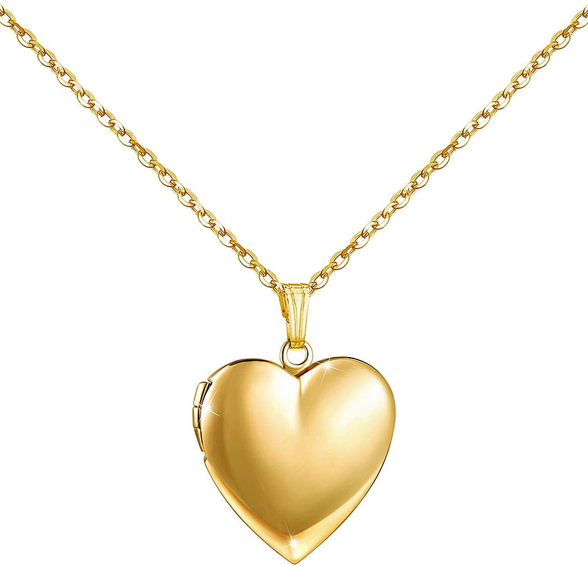 Collar con medallón de corazón de amor YOUFENG que sostiene medallones pulidos, collares, regalos de Birtay para niñas y niños fondo de pantalla
