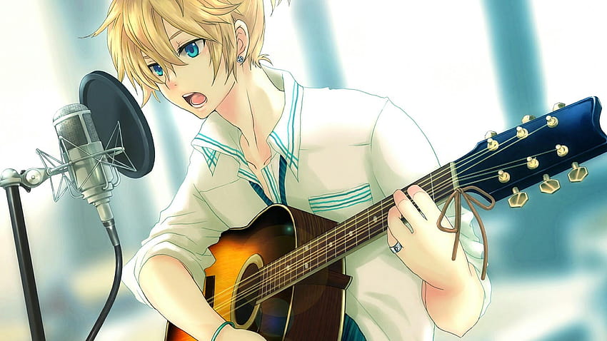 8 Anime Music, anime boy and girl guitar HD wallpaper