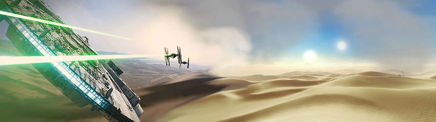 Star Wars-Schlachtschiffe mit mehreren schirmen, zwei Monitoren, Star Wars ultrawide HD-Hintergrundbild