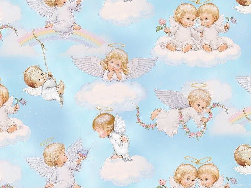 heaven with baby angels background