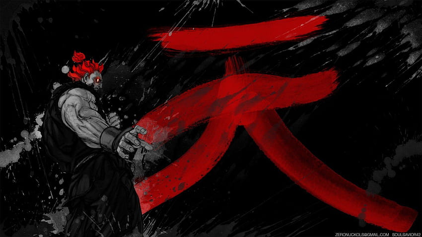 : ilustração, videogames, vermelho, obra de arte, Street Fighter, street fighter akuma papel de parede HD