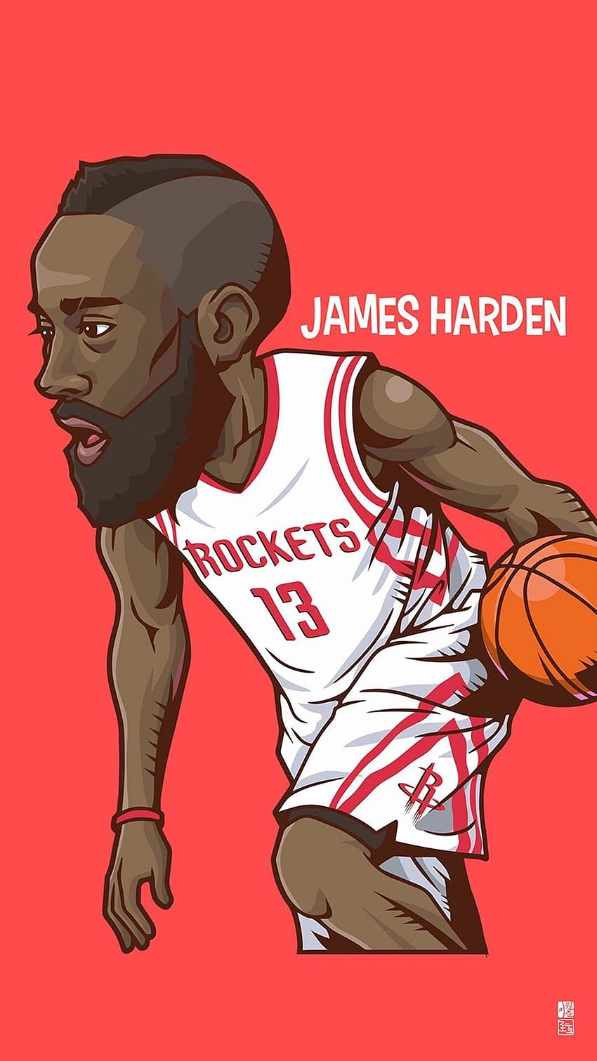 James Harden. Tap to see of Famous NBA Basketball Players Cute Cartoon for iPho…, sports players HD phone wallpaper