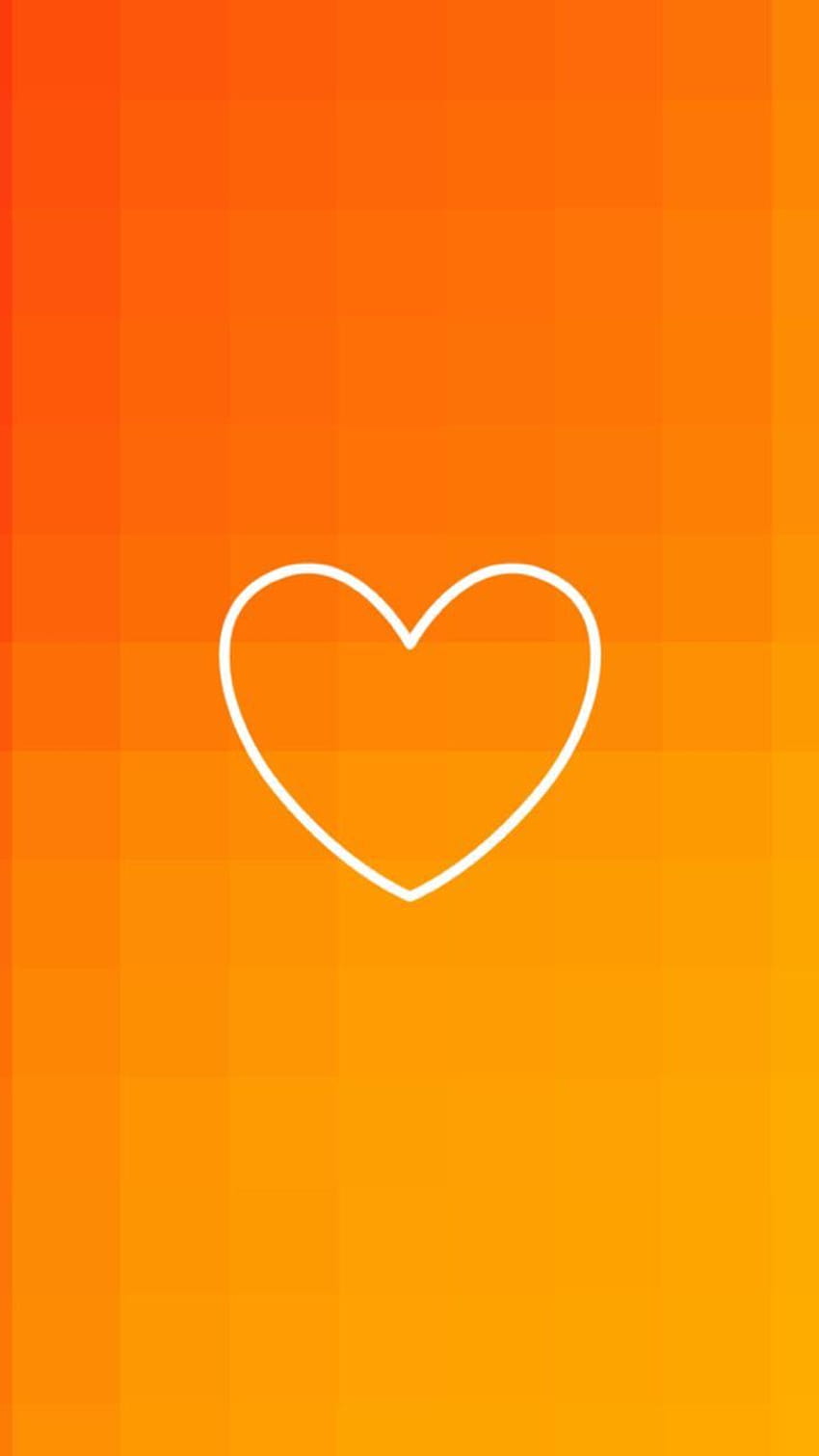♡~ ~♡, heart orange HD phone wallpaper