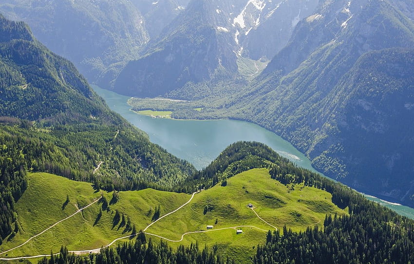 Germany, View of the Königssee lake, the top of the, koenigsee lake HD ...