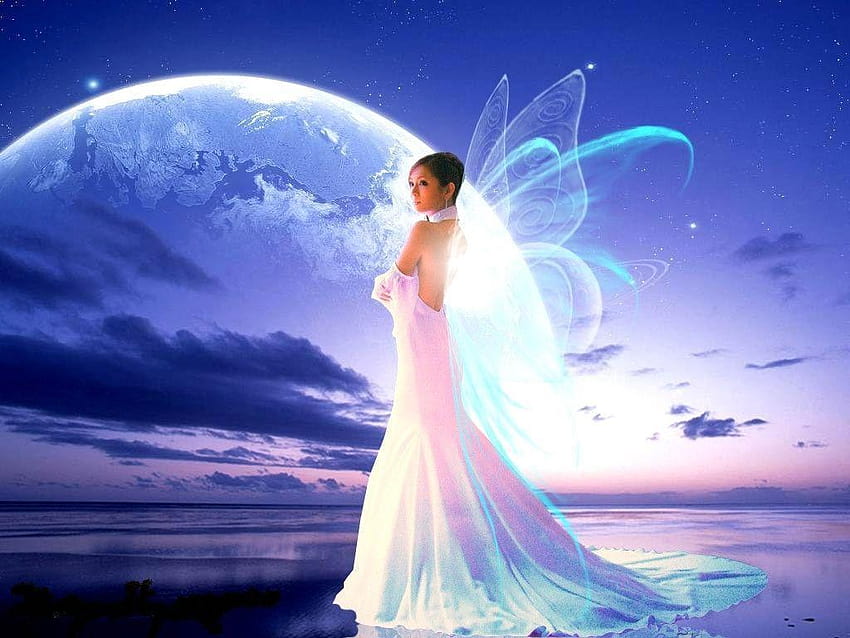 Beautiful Fairy, ethereal magic blue HD wallpaper