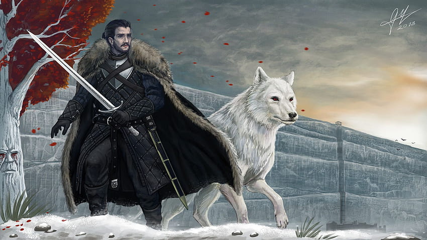 Jon Snow Wolf, król północy Tapeta HD