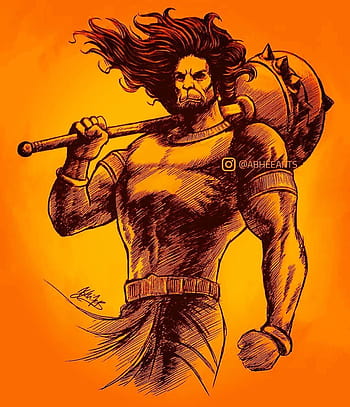 Download free Angry Hanuman Colorful Graphic Wallpaper - MrWallpaper.com