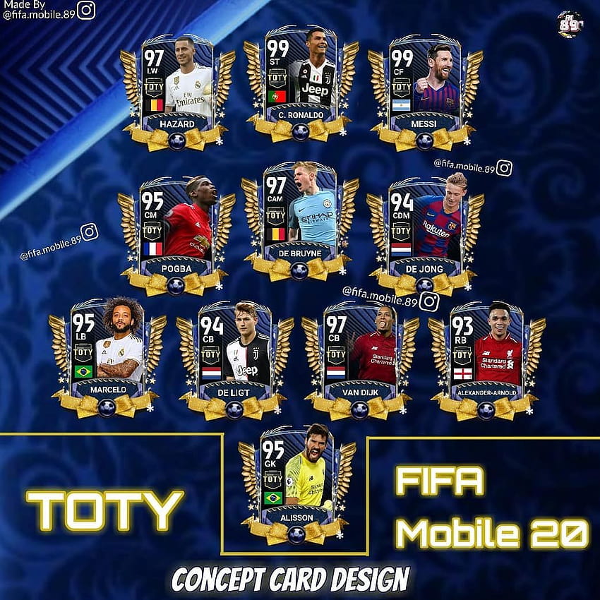 FIFA Mobile 20: TOTY Concept Card Design SWIPE HD phone wallpaper