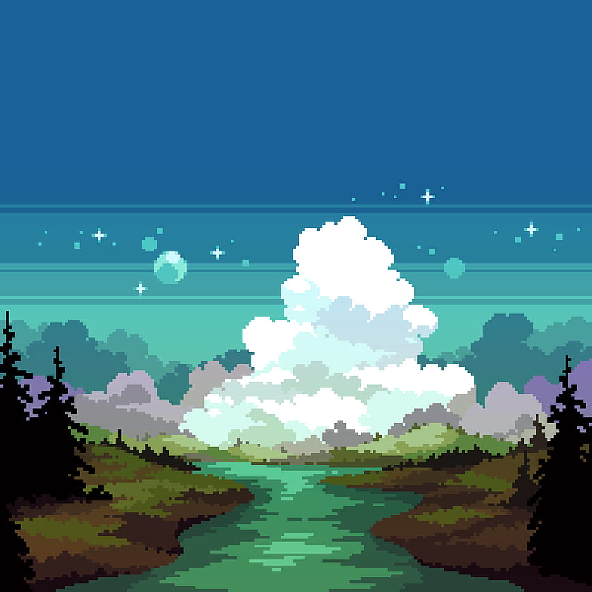 Pixel Art Fantasy Landscape, cute pixel art HD phone wallpaper