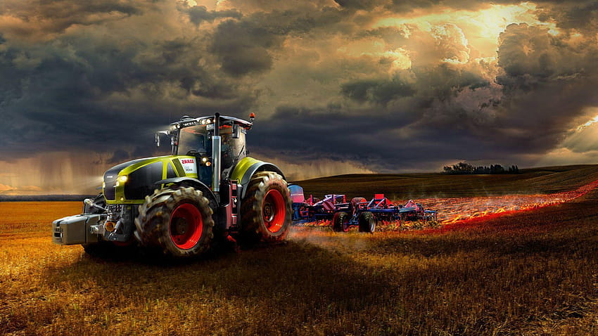 Los 5 mejores tractores en la cadera, granja en funcionamiento fondo de pantalla
