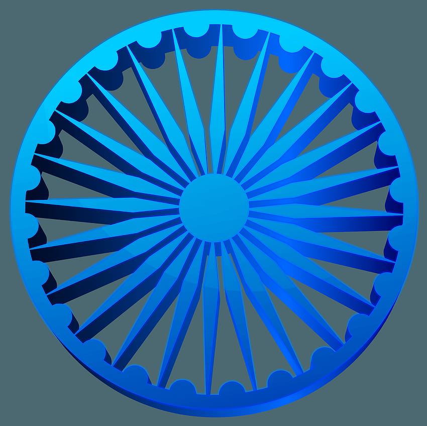 Happy independence day india with tricolor flag and ashok chakra • wall  stickers wheel, wallpaper, vector | myloview.com