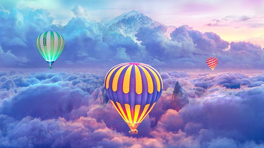 hot air balloon fantasy HD wallpaper