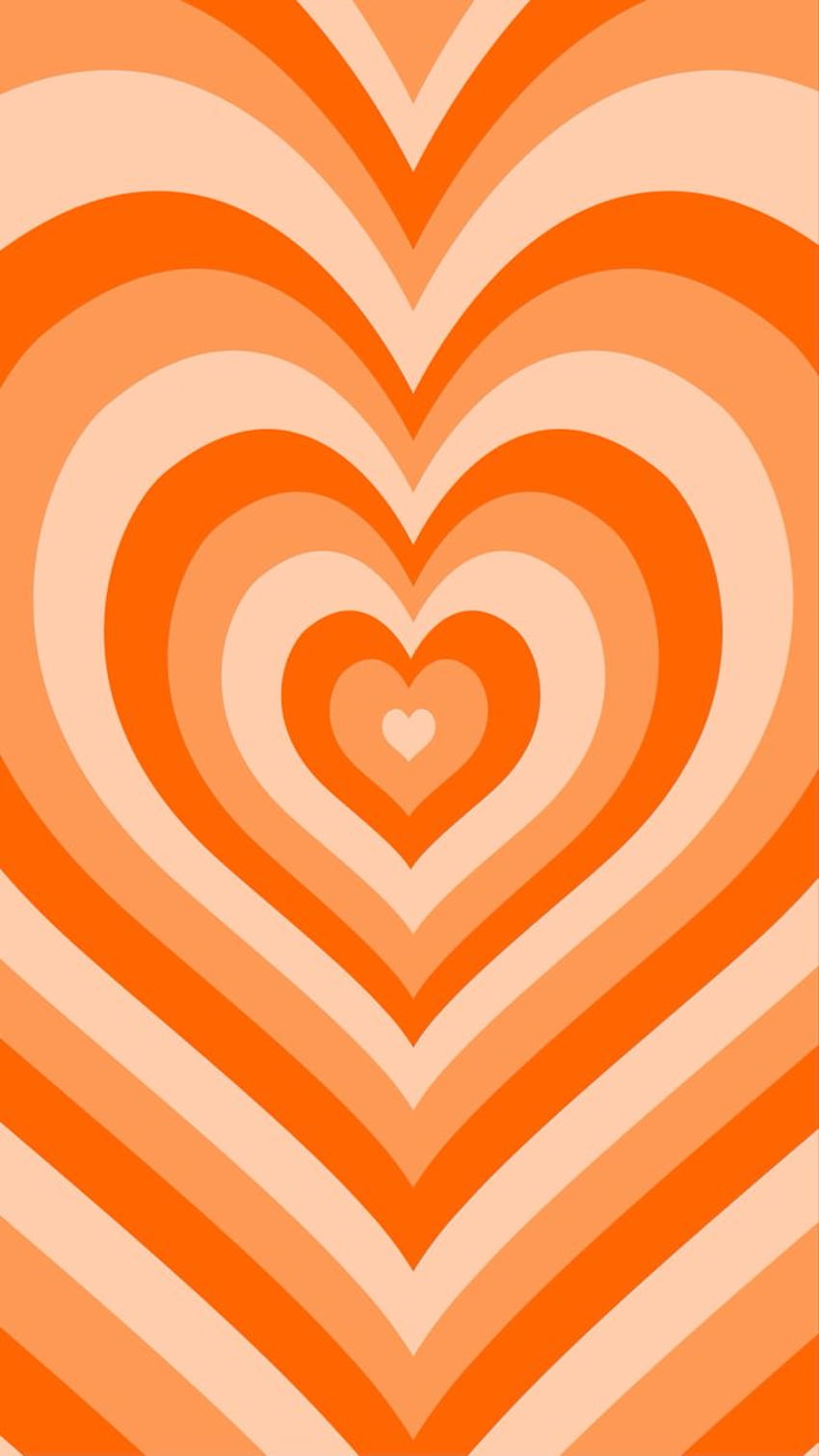 corazón naranja por y revival, estética de corazón naranja fondo de pantalla del teléfono