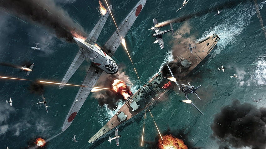 видеоигри, самолети, война, кораби, боен кораб, Втората световна война, кораби от Втората световна война HD тапет