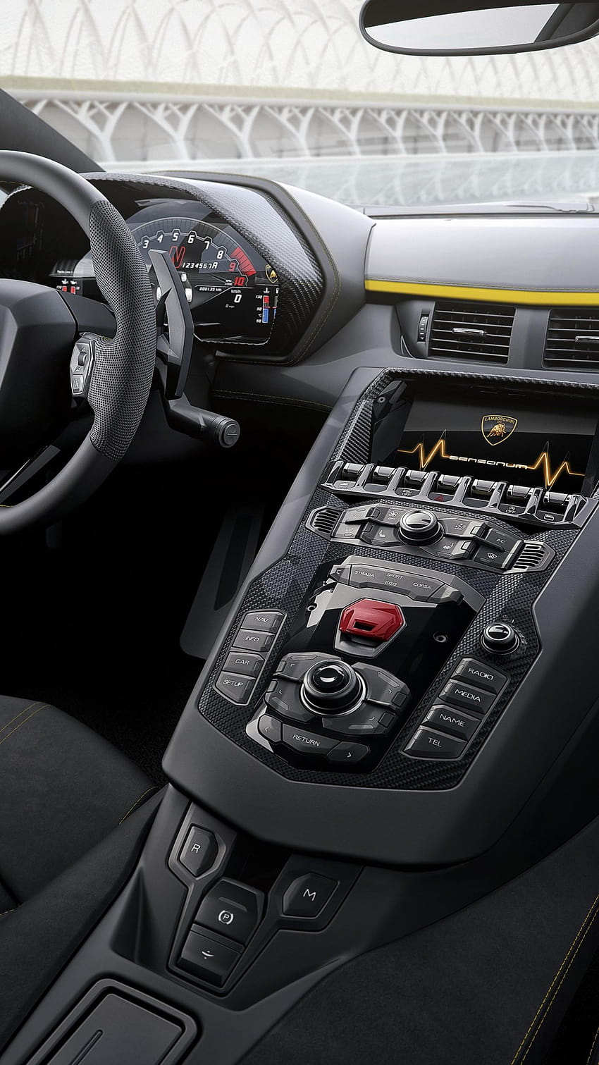 Lamborghini Aventador S, Interior, 2017, , lamborghini aventador velocímetro iphone fondo de pantalla del teléfono
