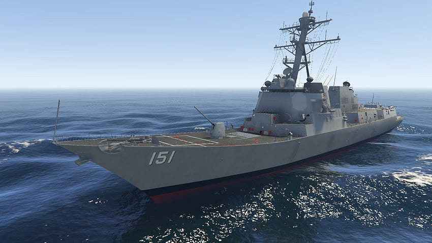 GTA V Sürülebilir ABD Donanması Destroyeri USS Nathan James, son gemi HD duvar kağıdı
