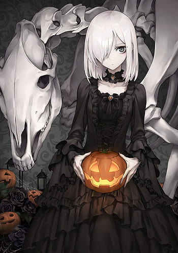 Portrait display anime girls anime Halloween demon girls horns dress  dark hair HD phone wallpaper  Peakpx