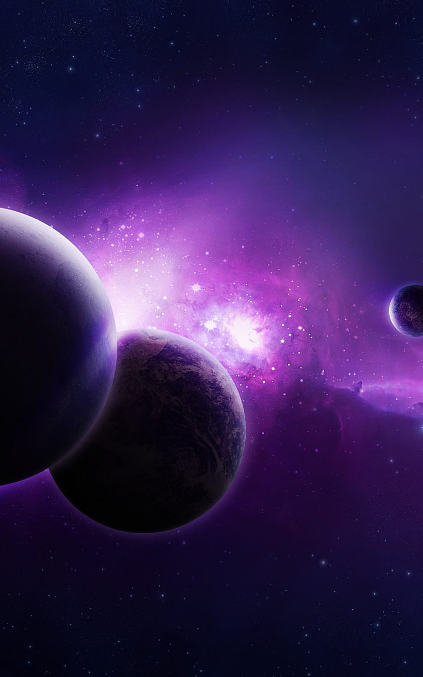 space Galaxy Planet Moon Stars Purple Space art Digital art [2560x1600] for your , Mobile & Tablet, iphone planet purple HD phone wallpaper