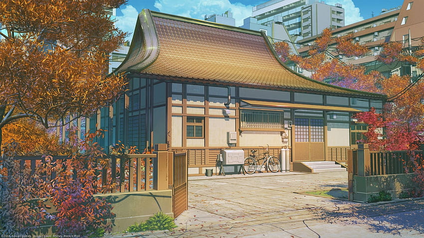 1920x1080 Anime Landscape, Traditional Building, Scenic, house anime HD wallpaper