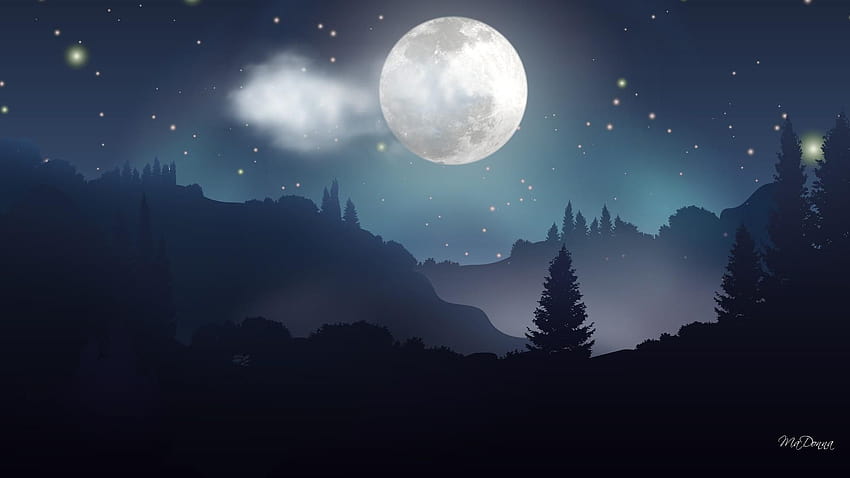 Best 6 Moonlight on Hip, good night forest HD wallpaper