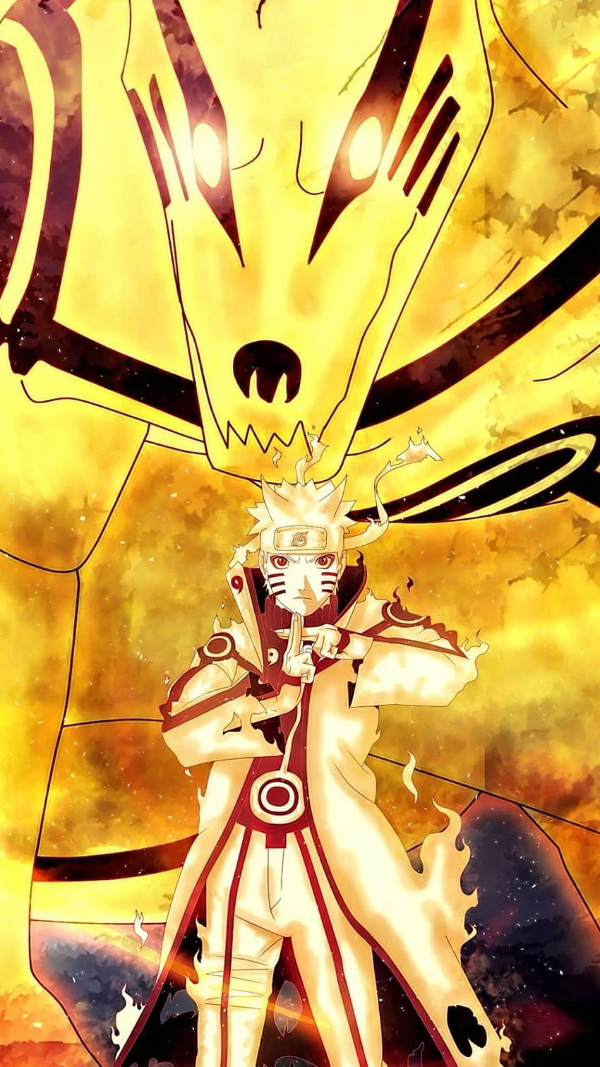 Hintergründe Naruto Bijuu Modus Shippuden Uzumaki Anime Gelb HD-Handy-Hintergrundbild