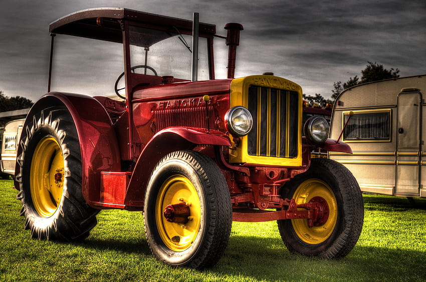 Red and Yellow Tractor Illustration · Stock, red tractor HD wallpaper