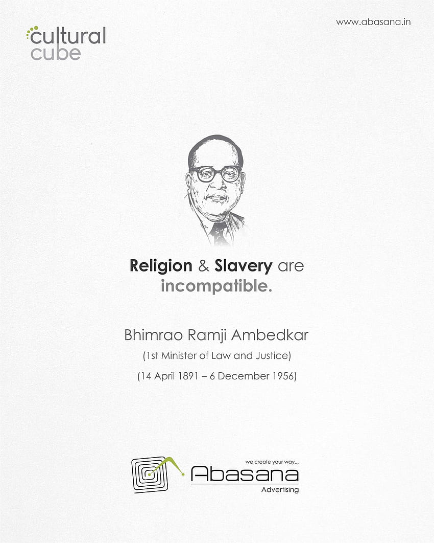 Bhimrao Ramji Ambedkar Jayanti 1891 年 4 月 14 日 Abasana 広告 www.abasana.in HD電話の壁紙