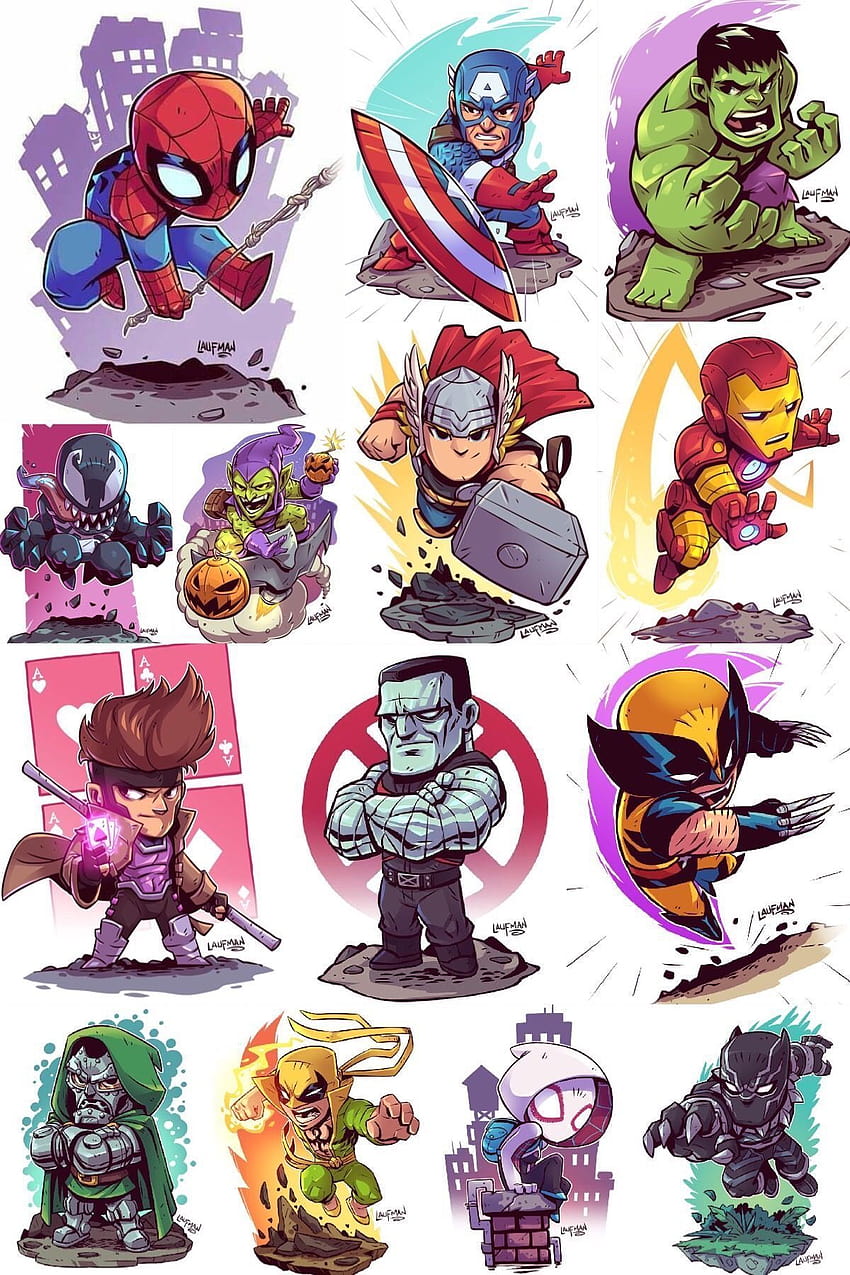 Quadrinhos da Marvel. Arte de quadrinhos • Personagens da Marvel por Derek Laufman. Siga-nos para mais arte em quadrinhos incrível, ou c… Papel de parede de celular HD