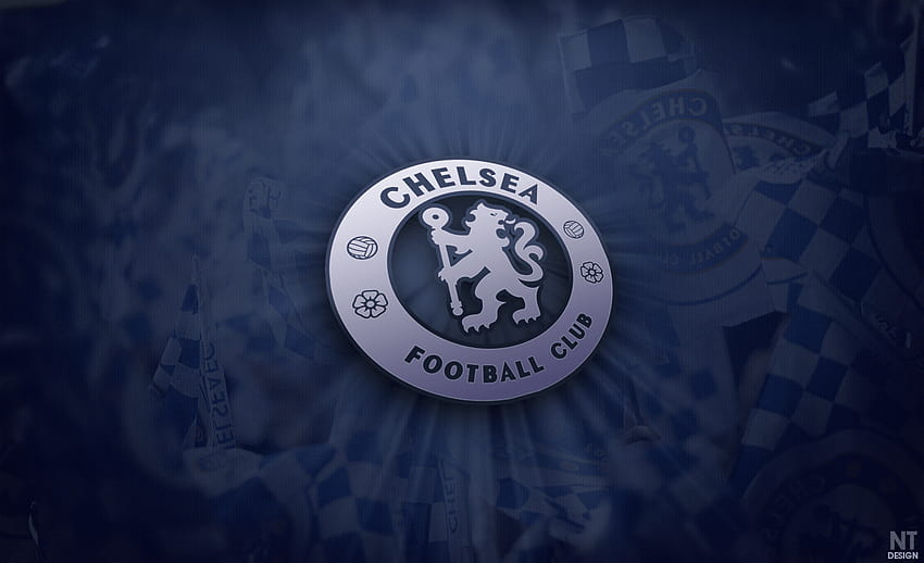 Chelsea 3, logo Chelsea czarne tło Tapeta HD