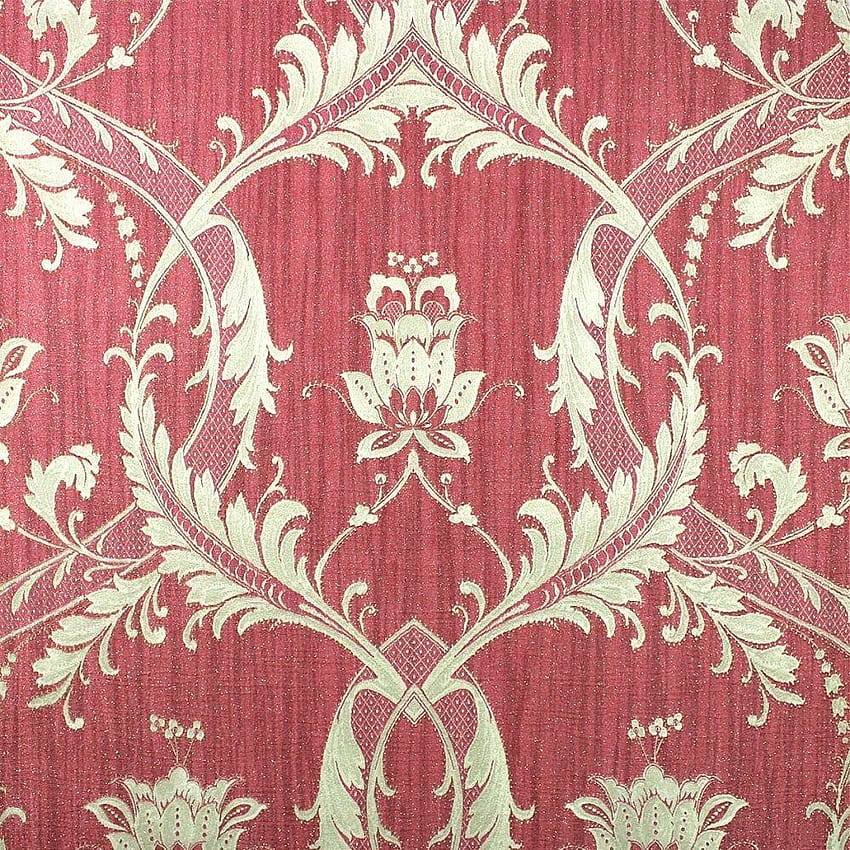 Milano Damask Glitter Red / Gold, red and gold HD phone wallpaper