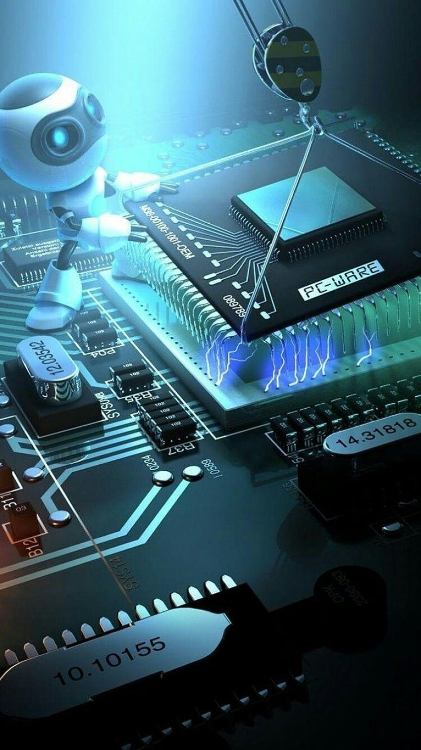 2020년 로봇 마더보드, 감바 CPU 하드웨어 컴퓨터 HD 전화 배경 화면