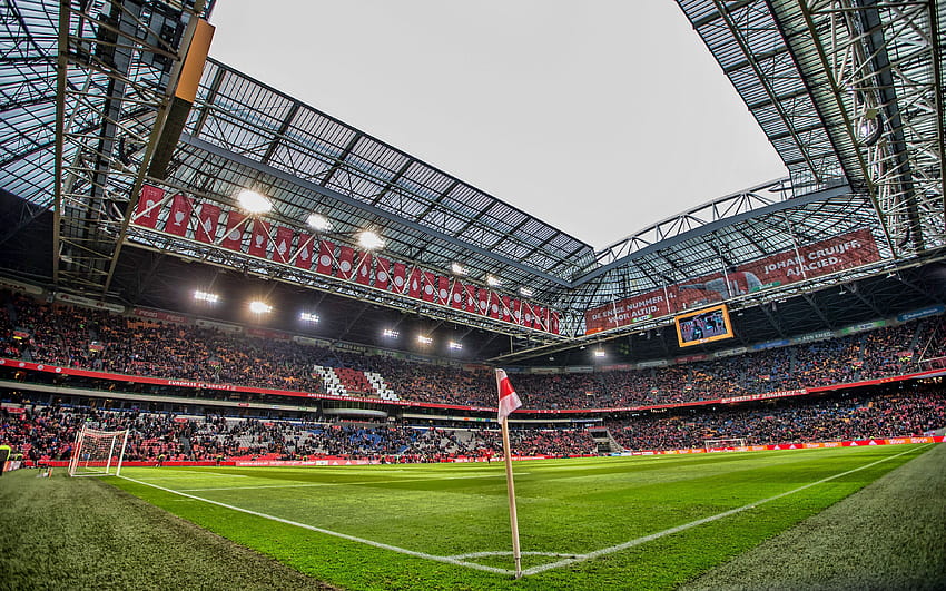 アムステルダム アリーナ、ヨハン クライフ アリーナ、アヤックス スタジアム、試合、アムステルダム、サッカー、フットボール スタジアム、解像度 3840x2400 のアヤックス FC。 高品質、 高画質の壁紙